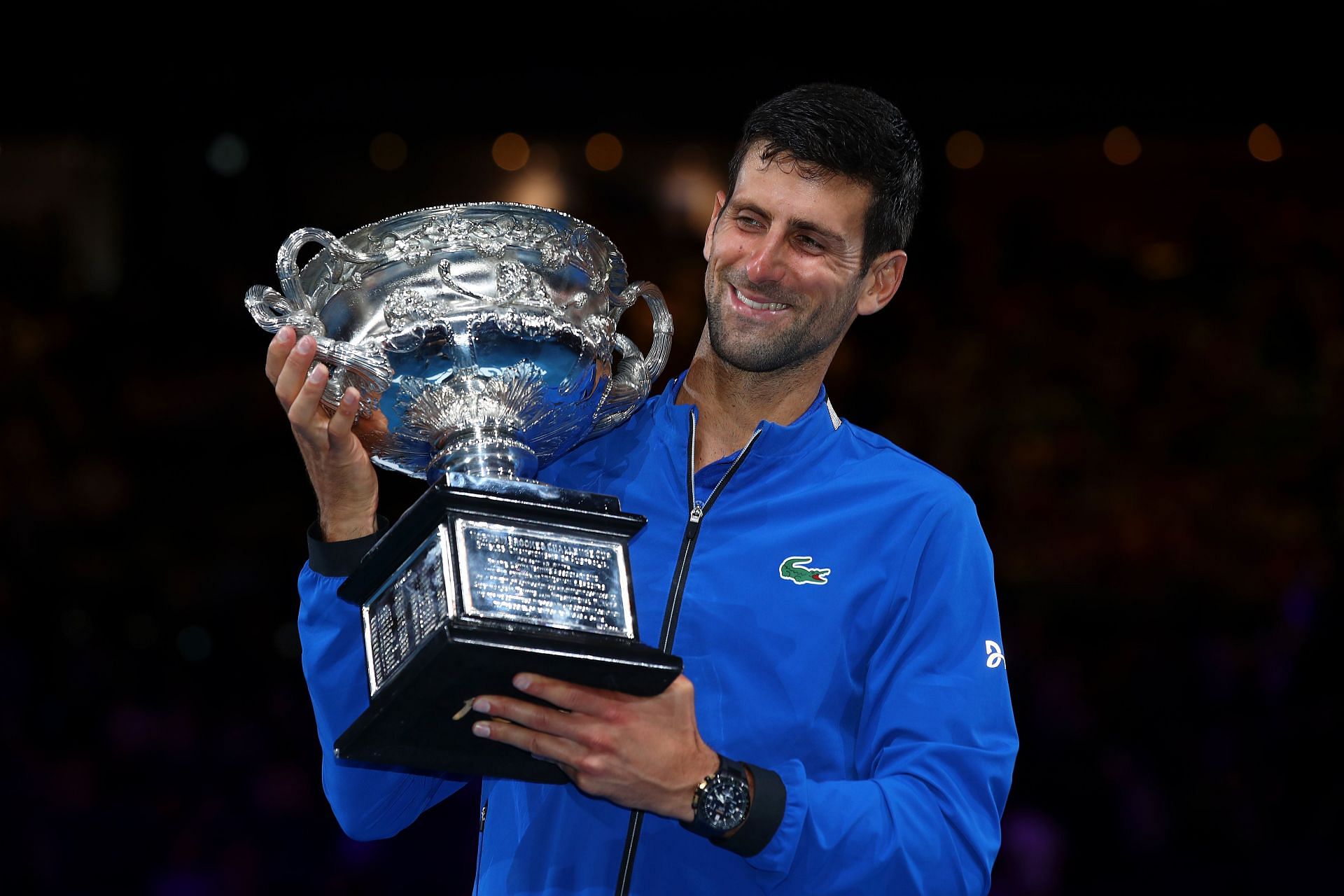 Novak Djokovic pictured at 2019 Australian Open