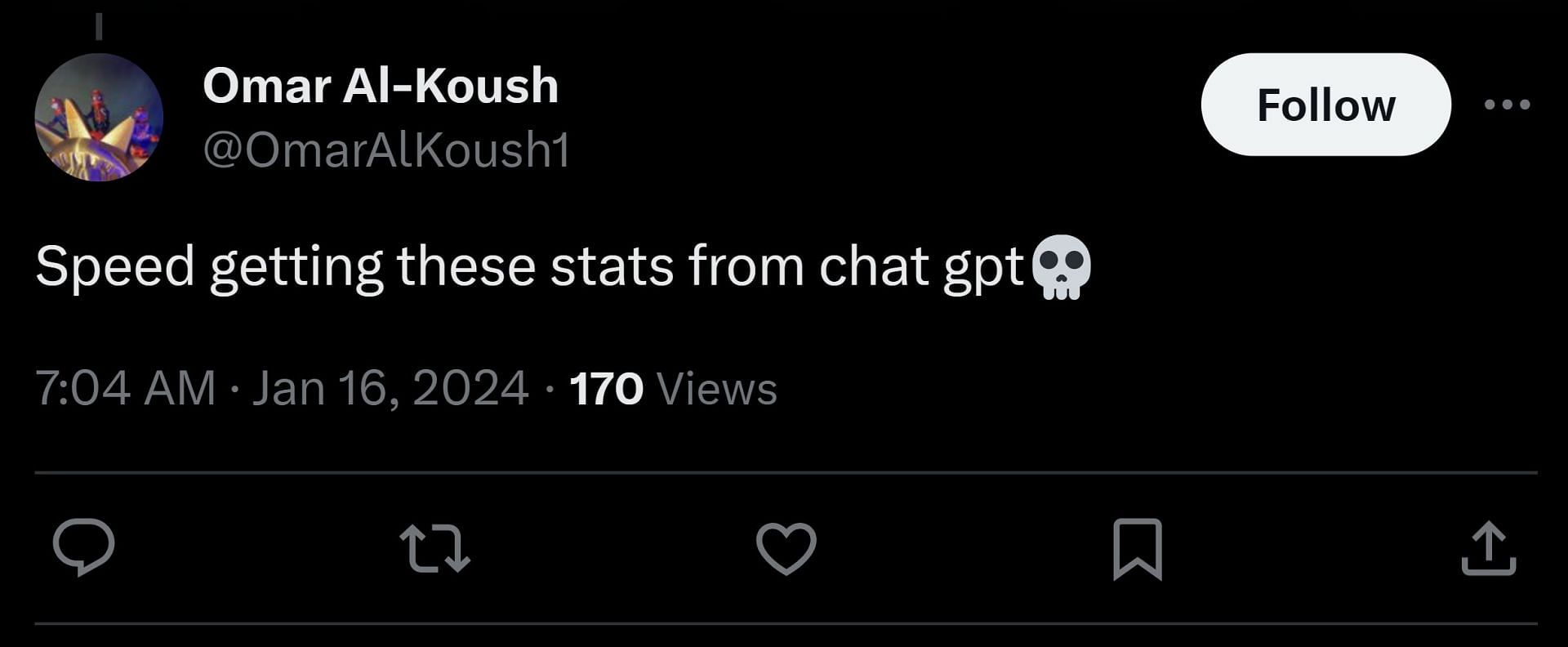 X user @OmarAlKoush1commented on the football statistics the streamer mentioned in the video (Image via X)