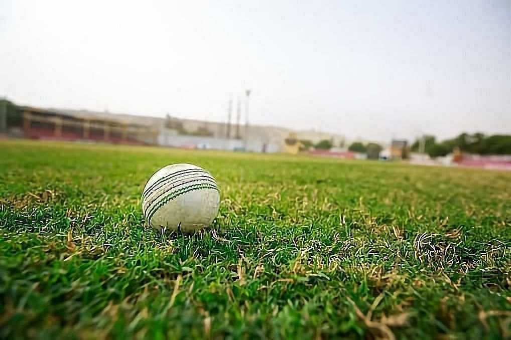 Representational Image of a ball on cricket ground.