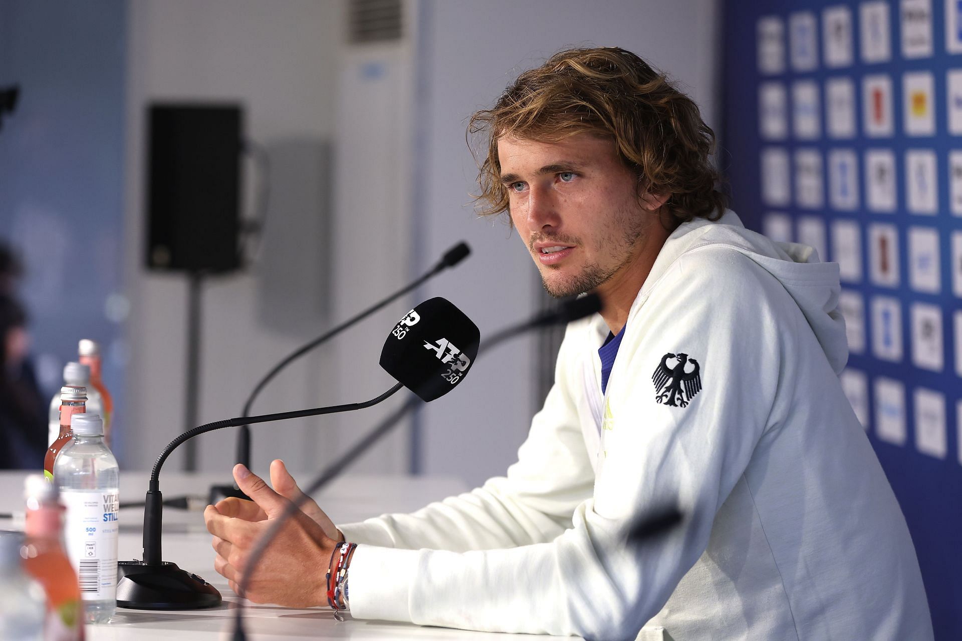 Alexander Zverev speaking to the press