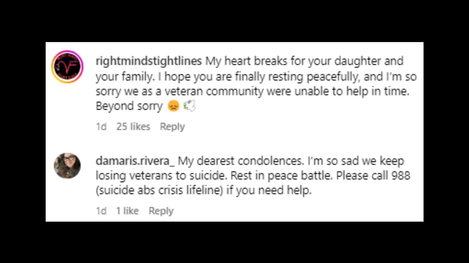 Netizens express their grief on Instagram (Image via michelleyoung17/Instagram)