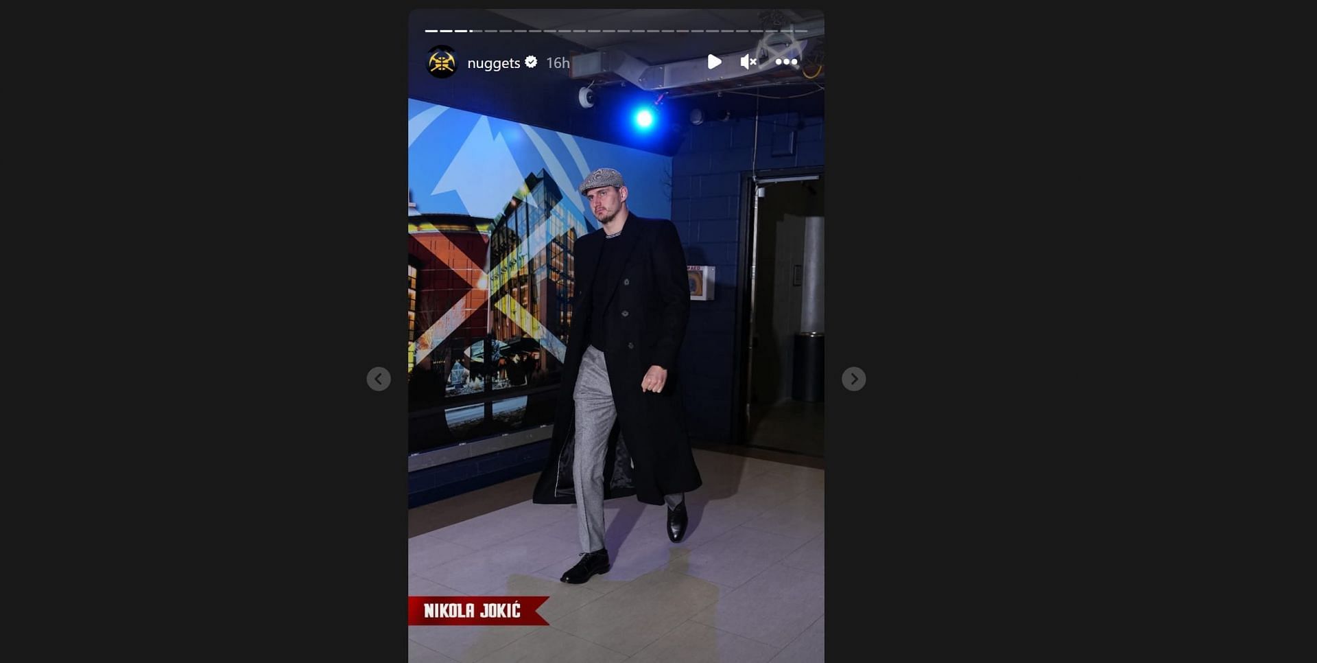 Nikola Jokic arrived to the arena dressed like a Peaky Blinder