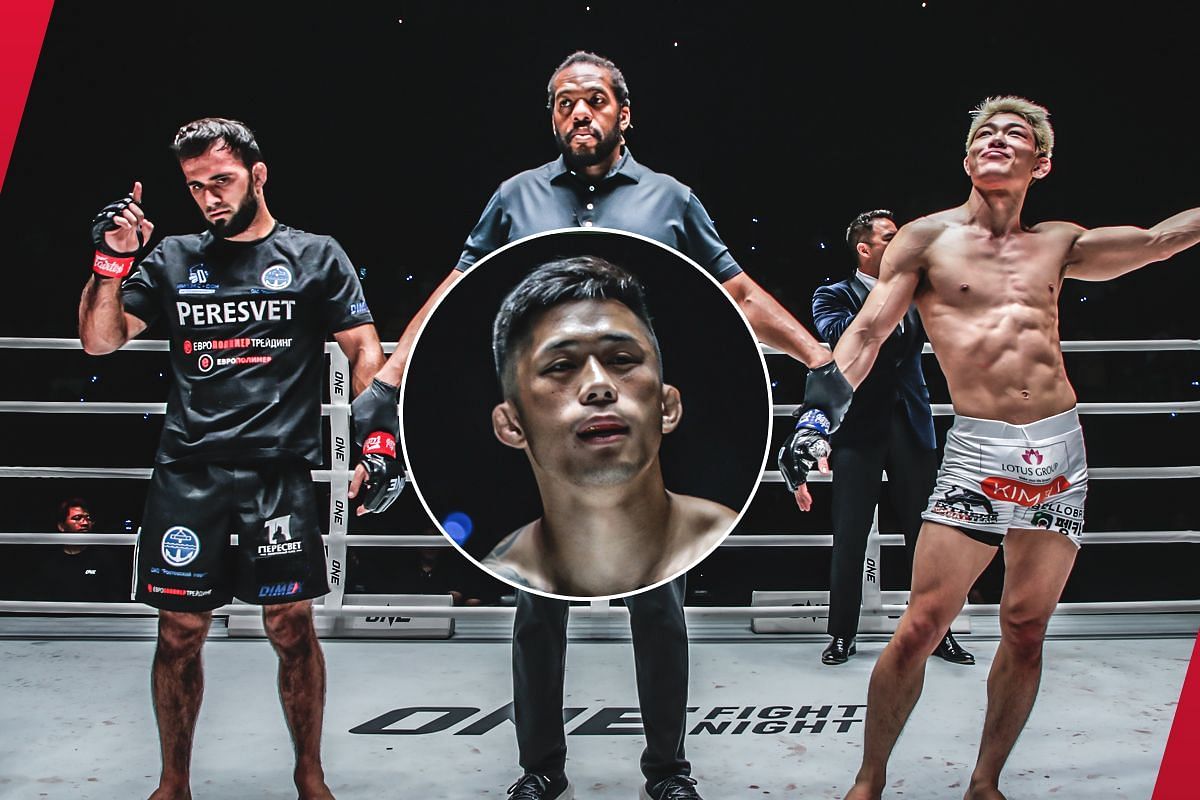 Martin Nguyen (inset) said he was not impressed with the performance of fellow featherweight contender Shamil Gasanov (L) in his latest fight. -- Photo by ONE Championship