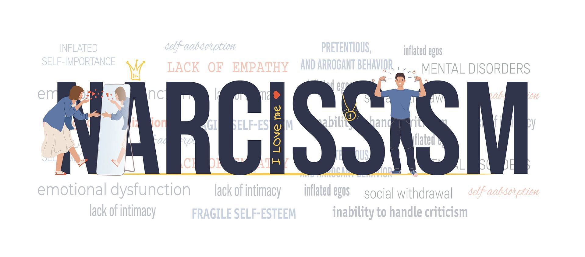 Narcissism can affect your emotional landscape. (Image via Vecteezy/ Macrovector studio)