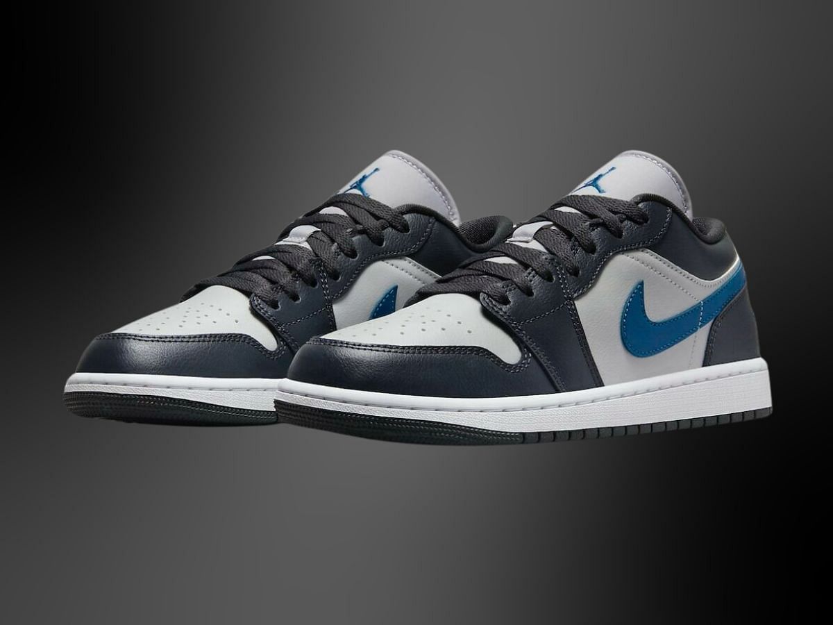 Air Jordan 1 Low Anthracite/Industrial Blue sneakers (Image via YouTube/@cbnsneakersupdate)