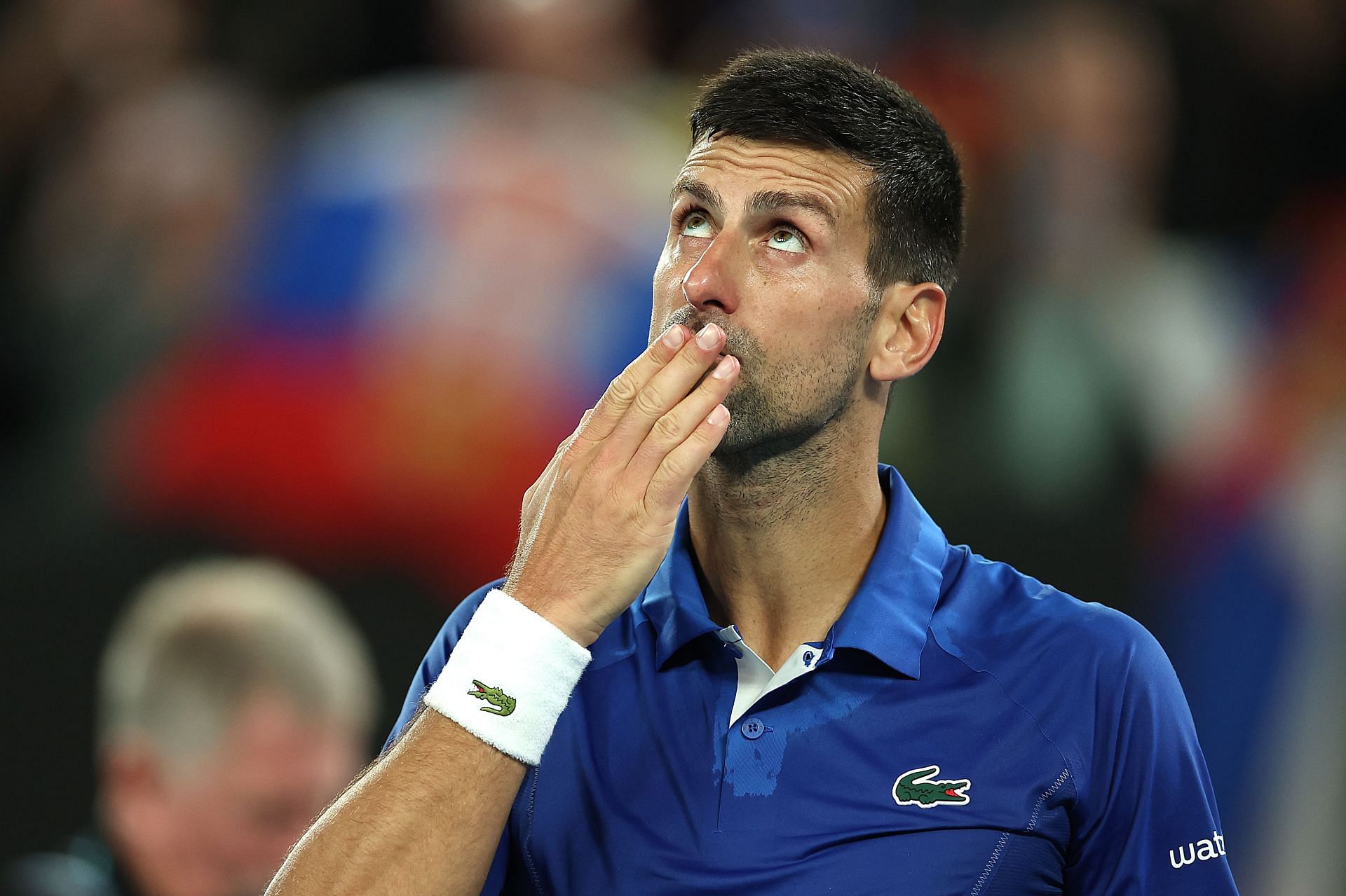 Novak Djokovic celebrates a win : Day 6