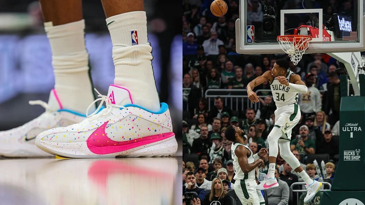 Giannis Antetokounmpo with Nike Zoom Freak 5 