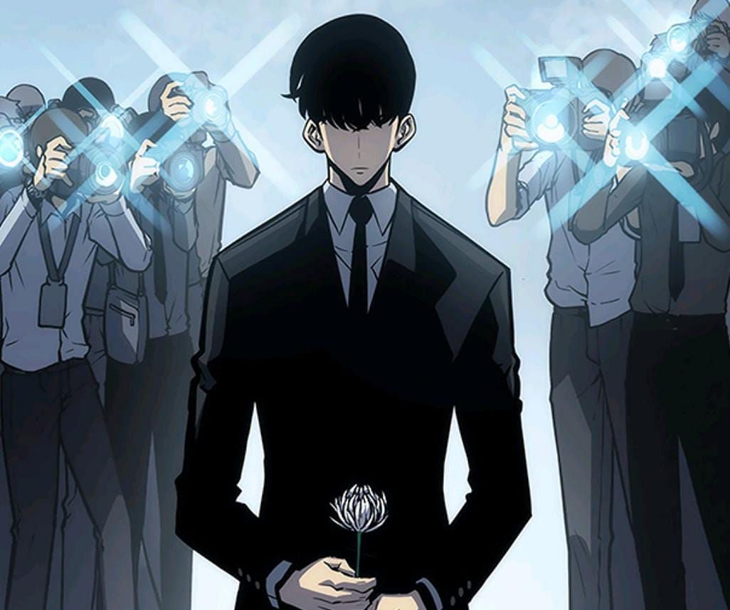 Sung Jin-Woo at Min Byung-Gyu&#039;s funeral (image via Chugong/DUBU/Webtoon)