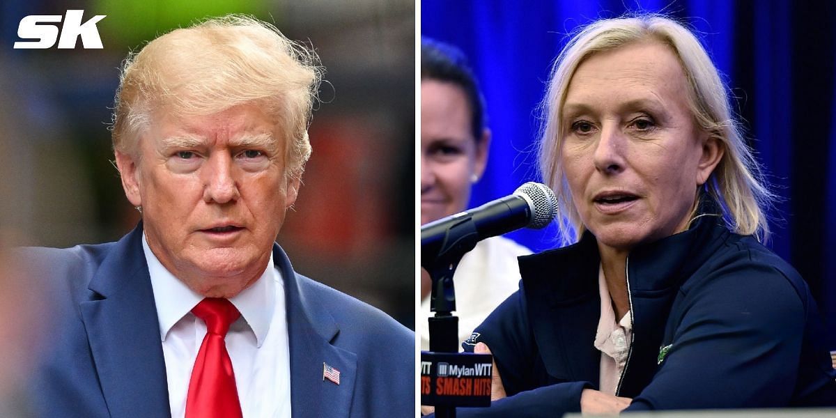 Donald Trump (L) and Martina Navratilova (R)