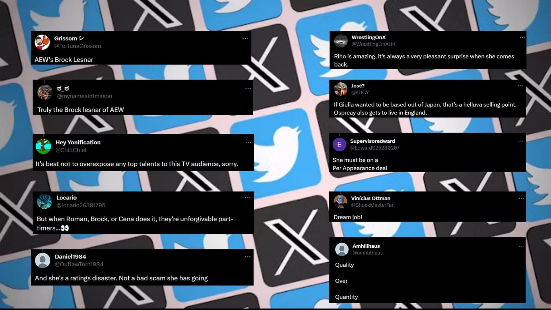 Screenshot of Twitter reactions
