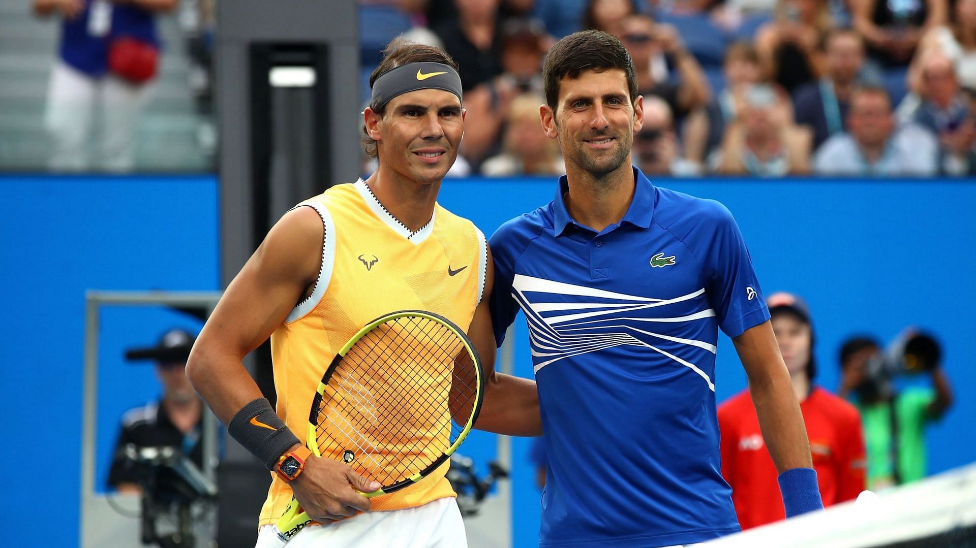 Novak Djokovic (R) has faced Rafael Nadal (L) twice at the Australian Open.