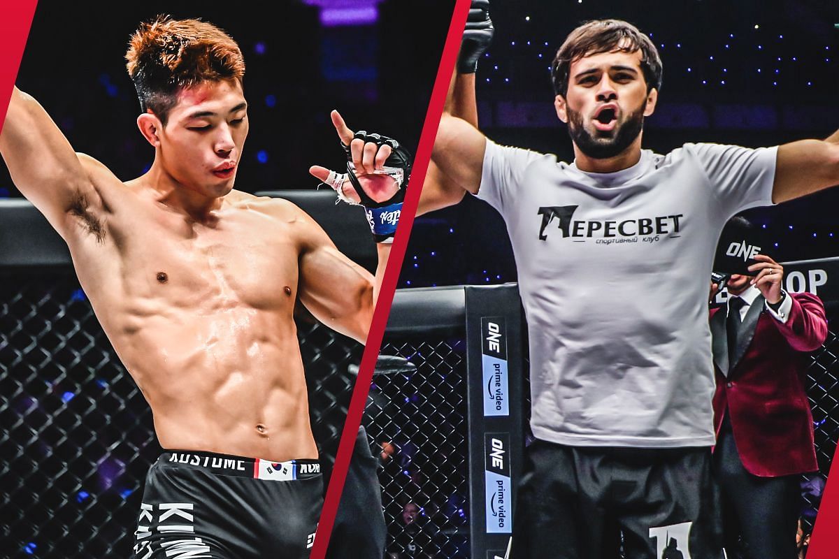 Oh Ho Taek (L) looks to test his ground game against Shamil Gasanov (R) in their fight this week. -- Photo by ONE Championship