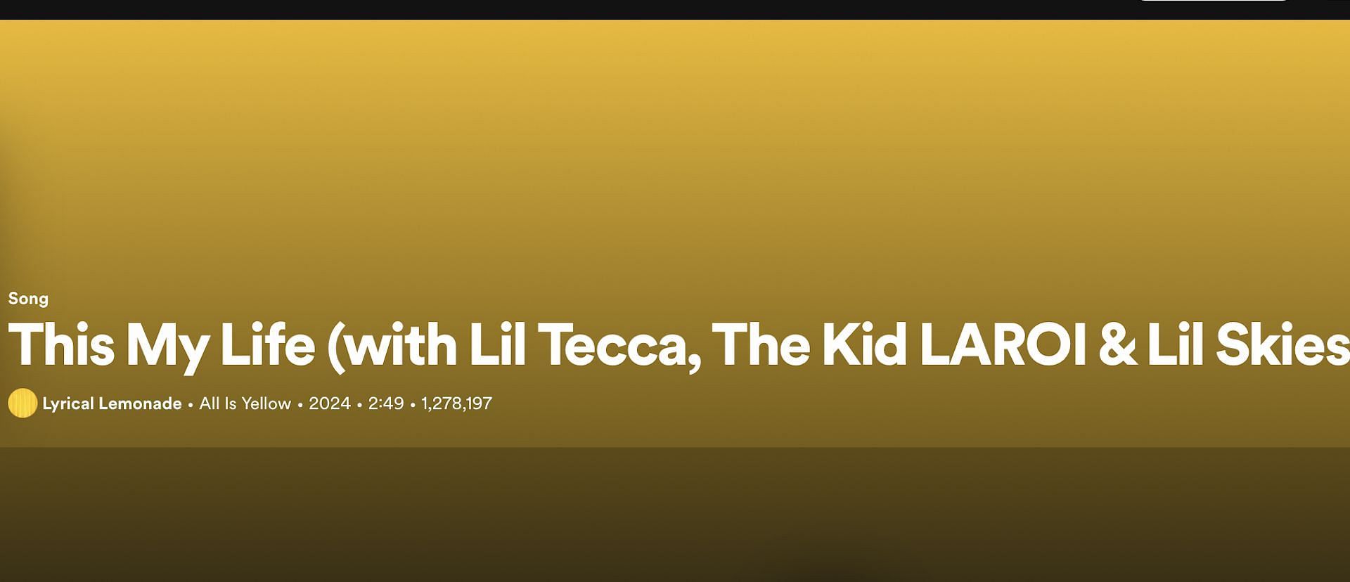 Track 4 from Lyrical Lemonade&#039;s All Is Yellow (Image via Spotify)