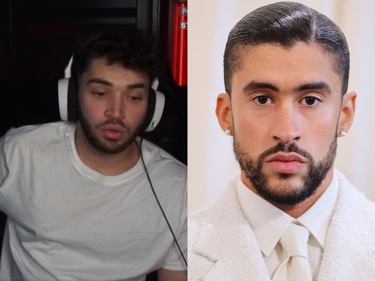 Adin Ross alleges that he was asked to pay $9 million for stream with Bad Bunny (Image via Kick/Adin Ross and Getty Images/MATT WINKELMEYER)