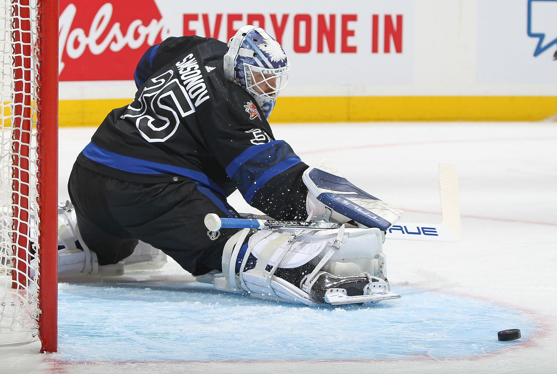 Ilya Samsonov of the NHL&#039;s Toronto Maple Leafs