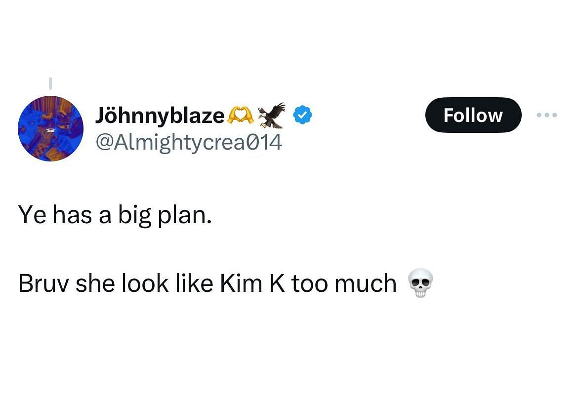 A fan claims that Kanye has a big plan (image via @Almightycrea014 on X)