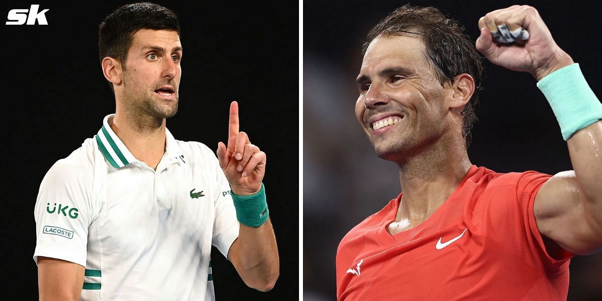 Novak Djokovic (L) and Rafael Nadal