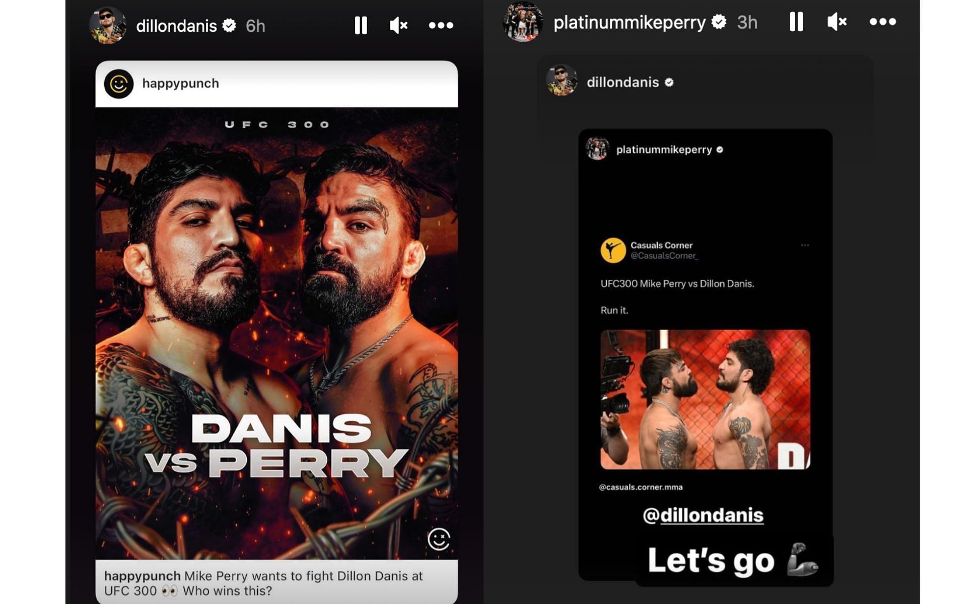 Screenshot courtesy @dillondanis and @platinummikeperry on Instagram