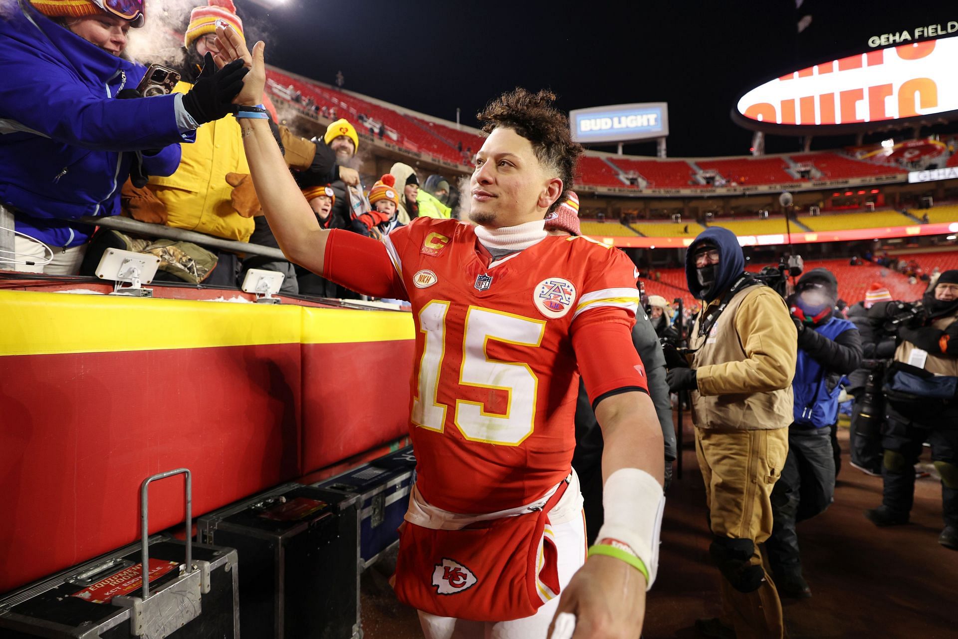 Patrick Mahomes at AFC Wild Card Playoffs - Miami Dolphins v Kansas City Chiefs