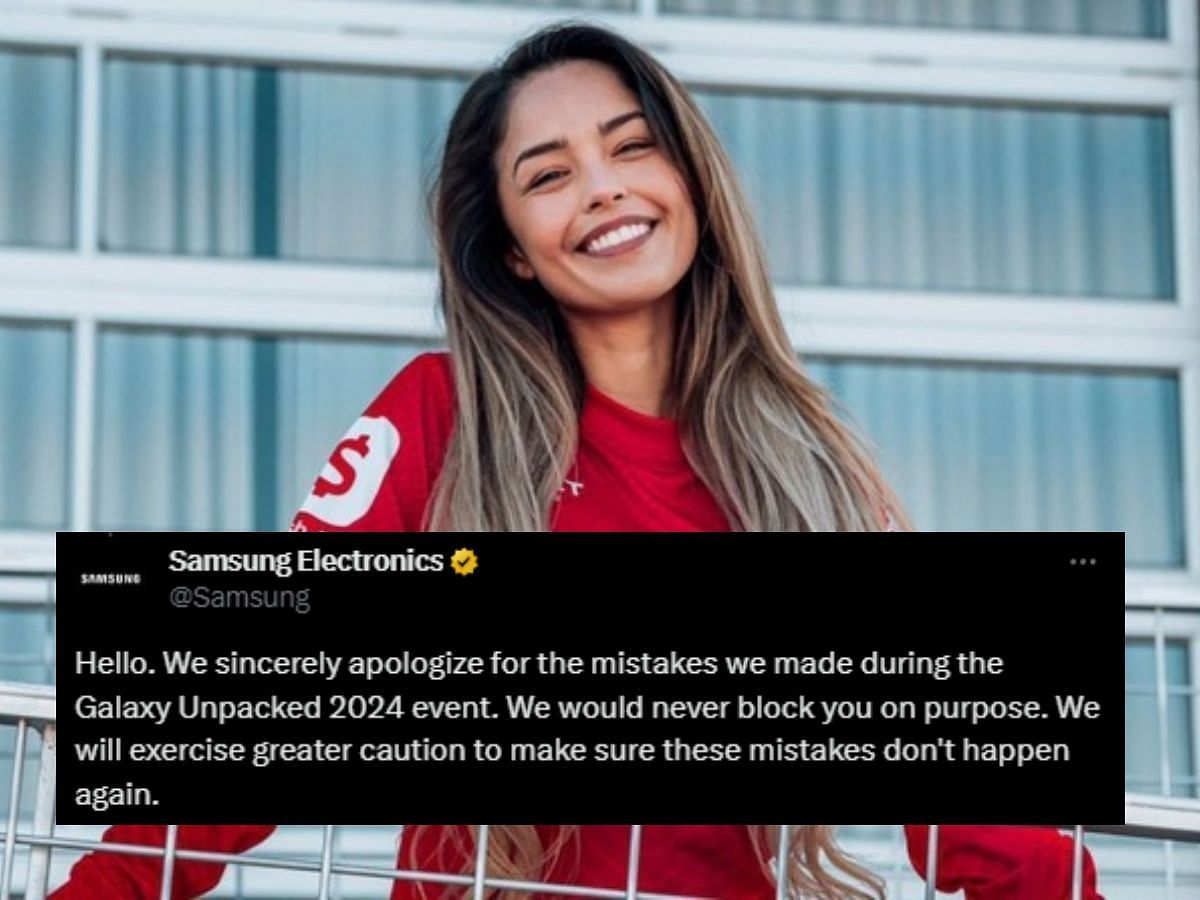 Samsung issues apology after mistaken stranger for Valkyrae (Image via OWN3D and X/@Samsung)