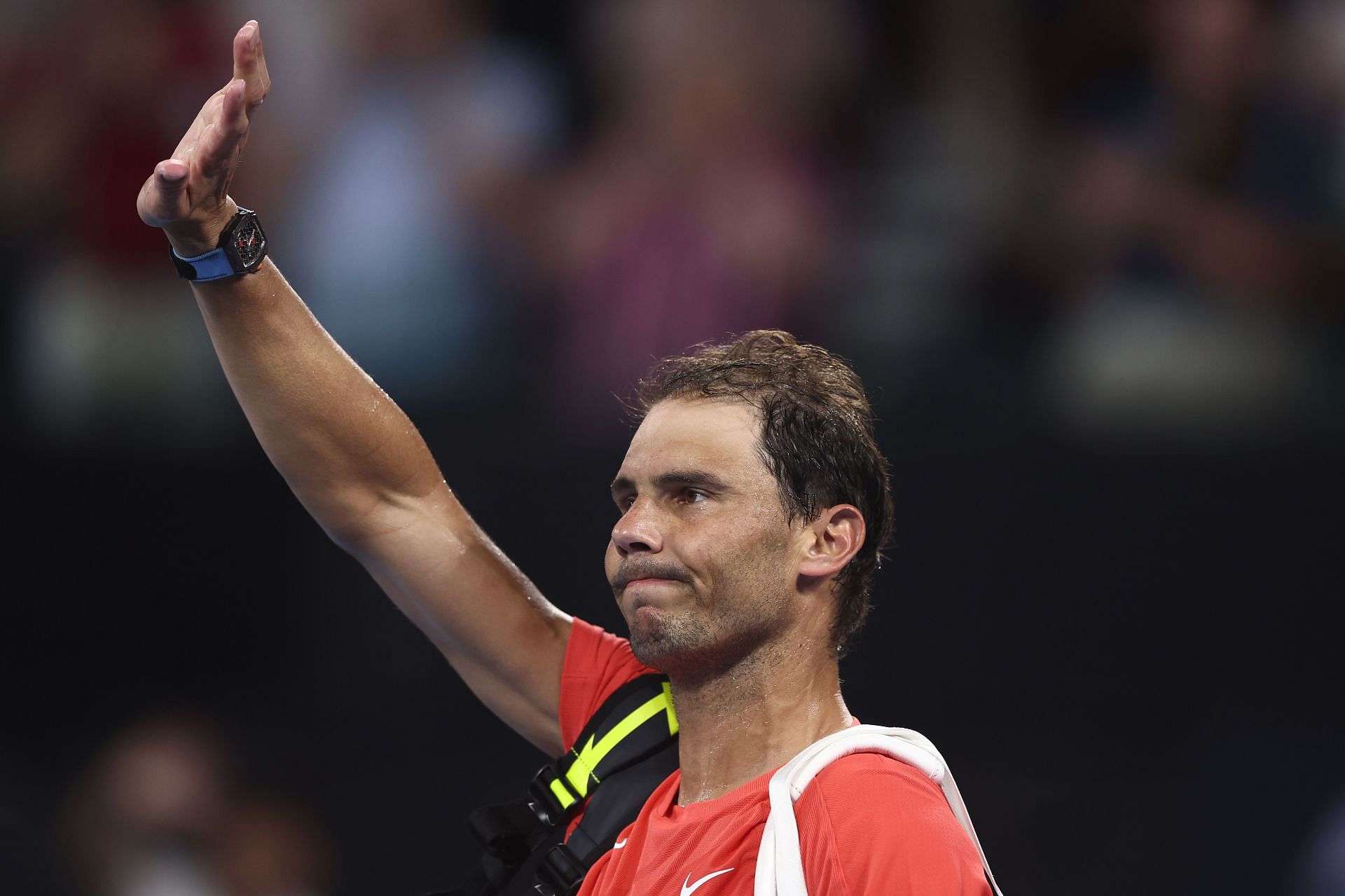 Rafael Nadal at the 2024 Brisbane International.