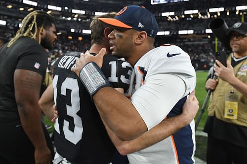 Russell Wilson during Denver Broncos v Las Vegas Raiders