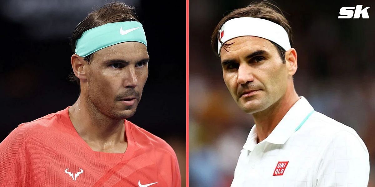 Rafael Nadal (L) and Roger Federer (R)