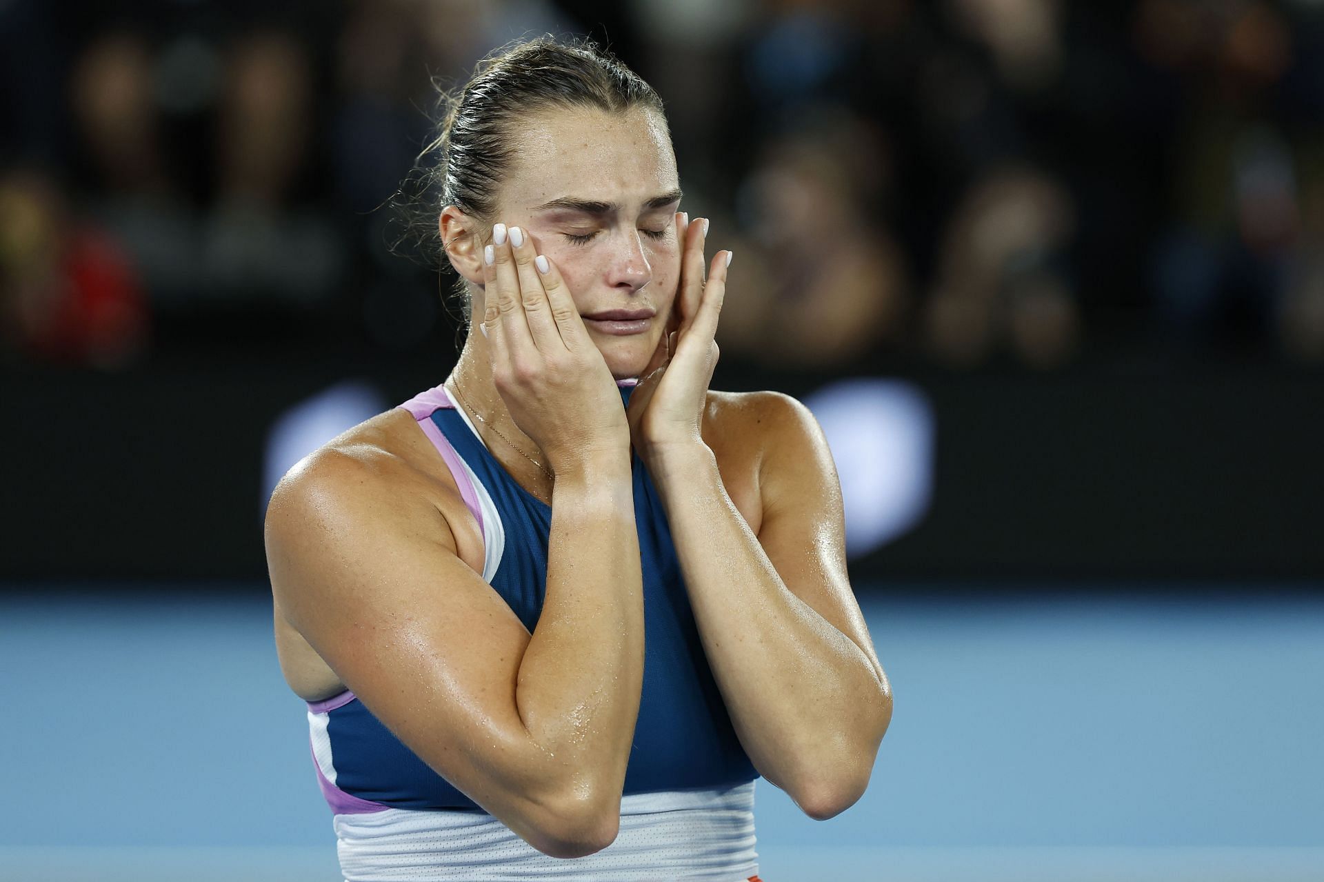 Aryna Sabalenka after winning the 2023 Australian Open.
