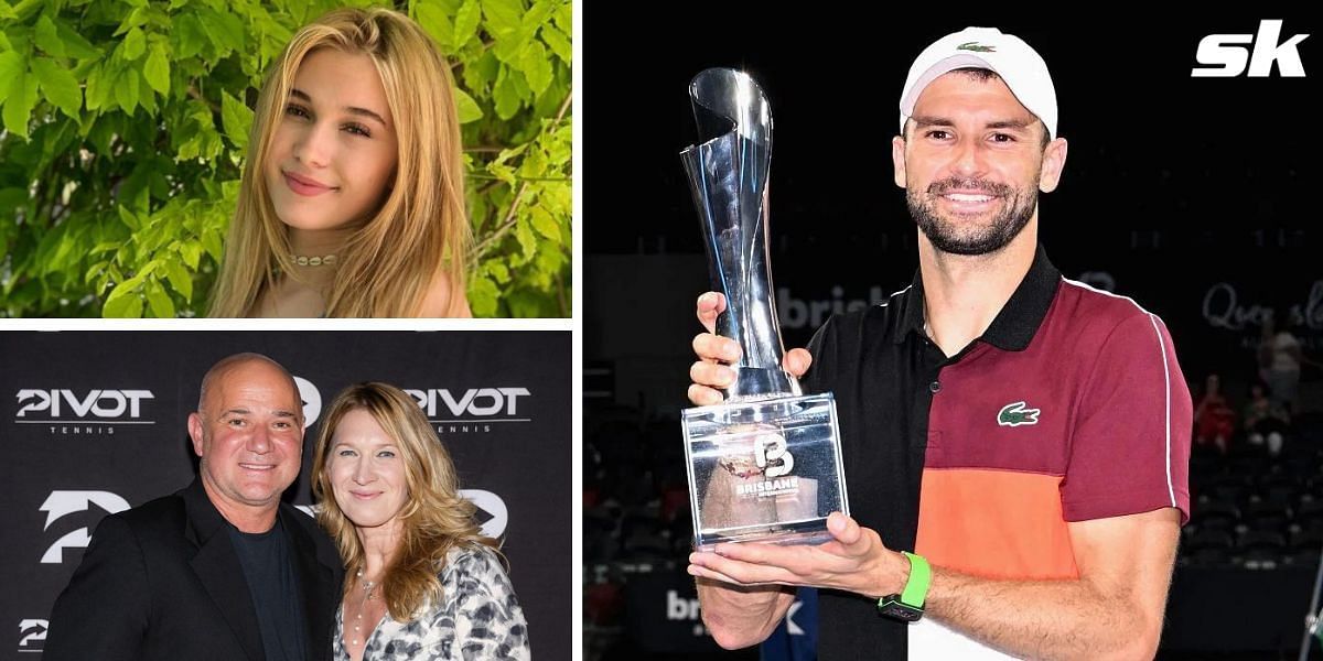 Andre Agassi and Steffi Graf&rsquo;s daughter Jaz cheers for Grigor Dimitrov&rsquo;s breakthrough victory in Brisbane