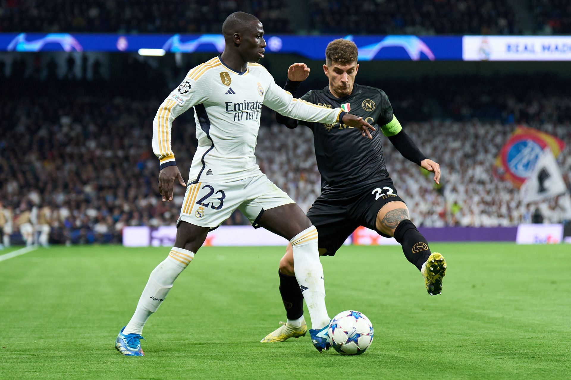 Ferland Mendy (left) could be handed a new deal at the Santiago Bernabeu.