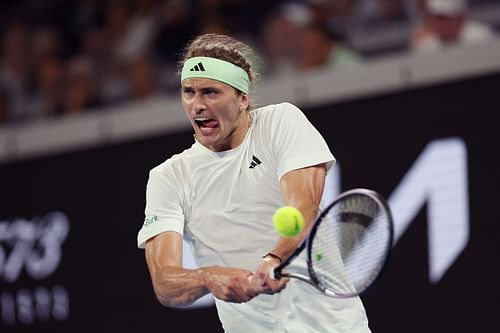 Zverev in action at the 2024 Australian Open