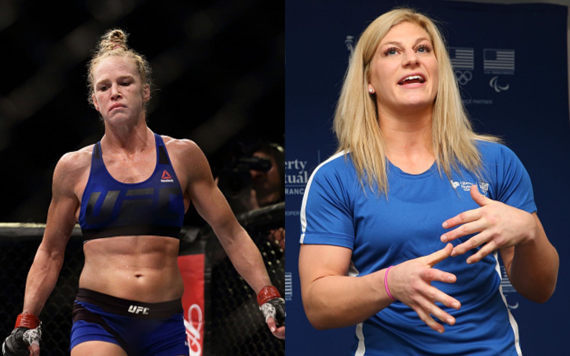 Holly Holm (left); Kayla Harrison (right)