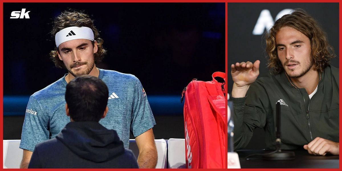 Stefanos Tsitsipas suffered a back injury at the ATP Finals last year.