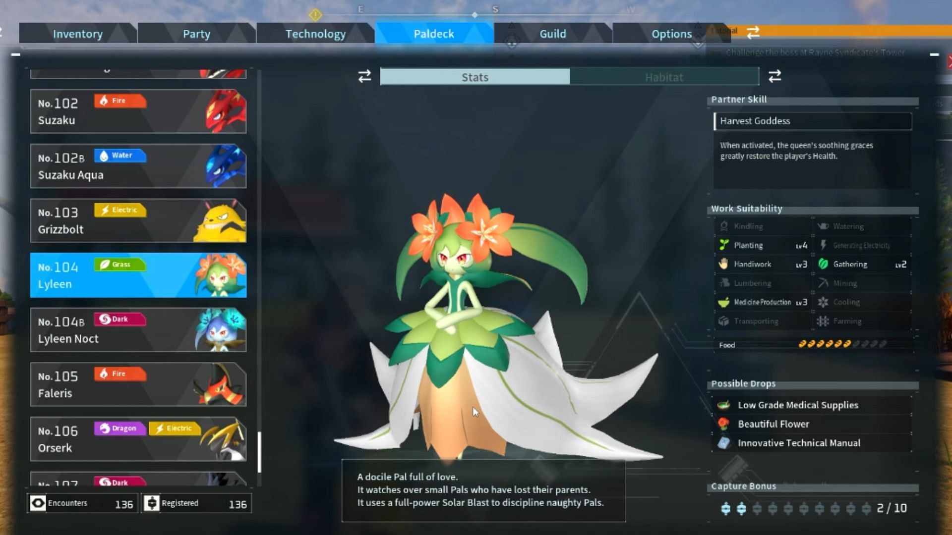To breed Lyleen, you&#039;ll need Mossanda and Petallia (Image via YouTube/ConCon)