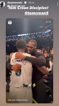 Dwyane Wade with Anthony Edwards