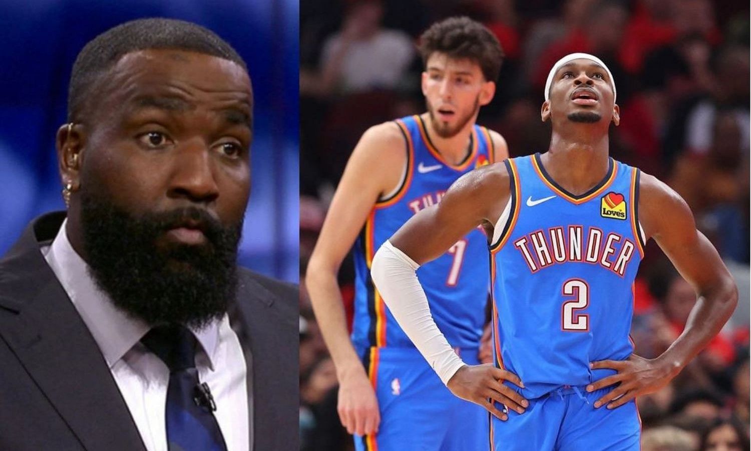 One-time NBA champion Kendrick Perkins (L) is now more impressed with the OKC Thunder following their gutsy win over the Boston Celtics on Tuesday.