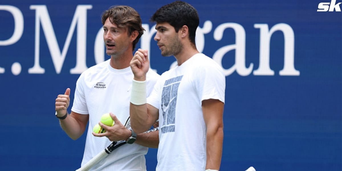 Carlos Alcaraz with his coach Juan Carlos Ferrero