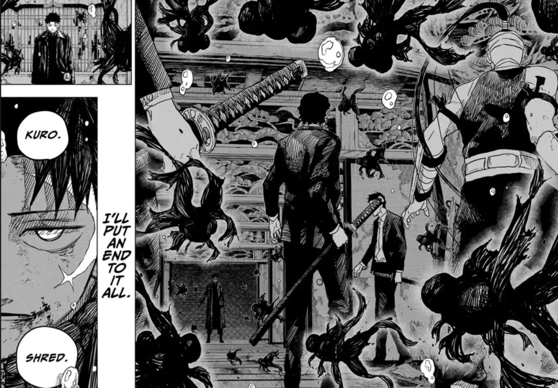 Chihiro using Kuro in the manga (Image via Takeru Hokazono/Shueisha)