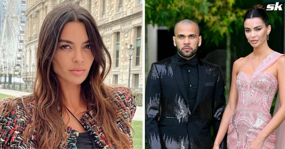 Former Barcelona defender Dani Alves and his wife Joana Sanz 