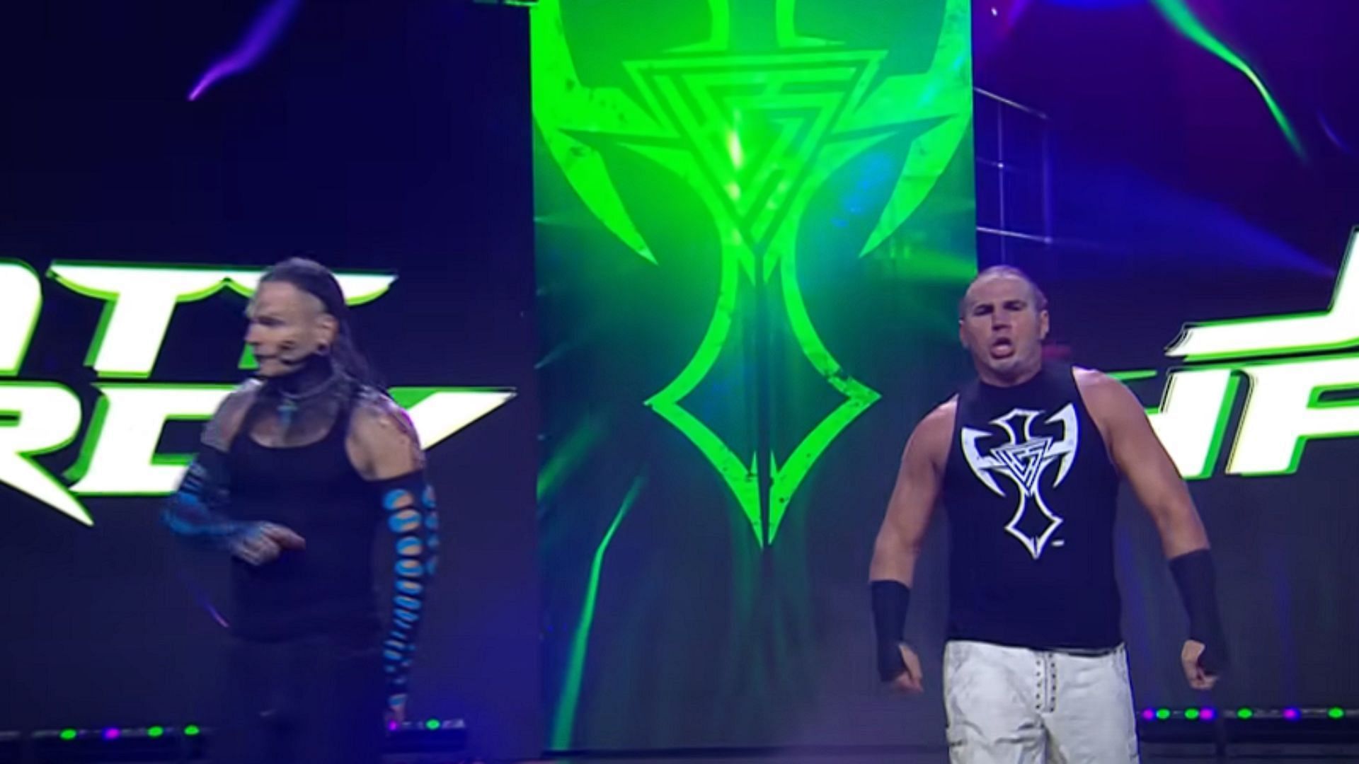 Screenshot of the Hardy Boyz entrance on AEW Rampage courtsey of [AEW Official YouTube Channel]
