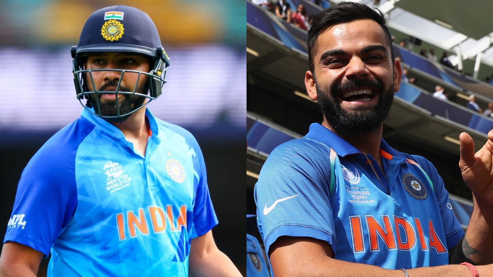 Rohit Sharma (L) and Virat Kohli.