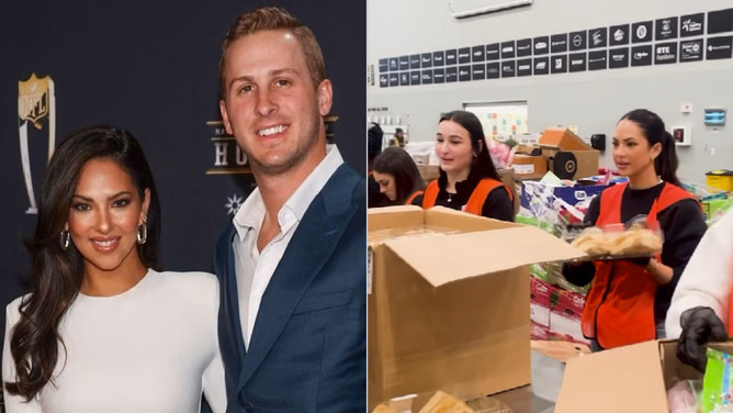 Jared Goff's fiancée Christen Harper teams up with Lions to help local families in need