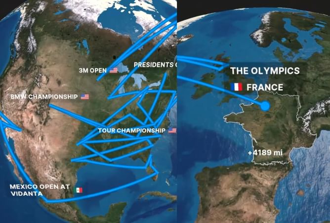 WATCH: Full travel schedule of PGA Tour golfers for 2024 season including all Majors, Olympics, and Presidents Cup