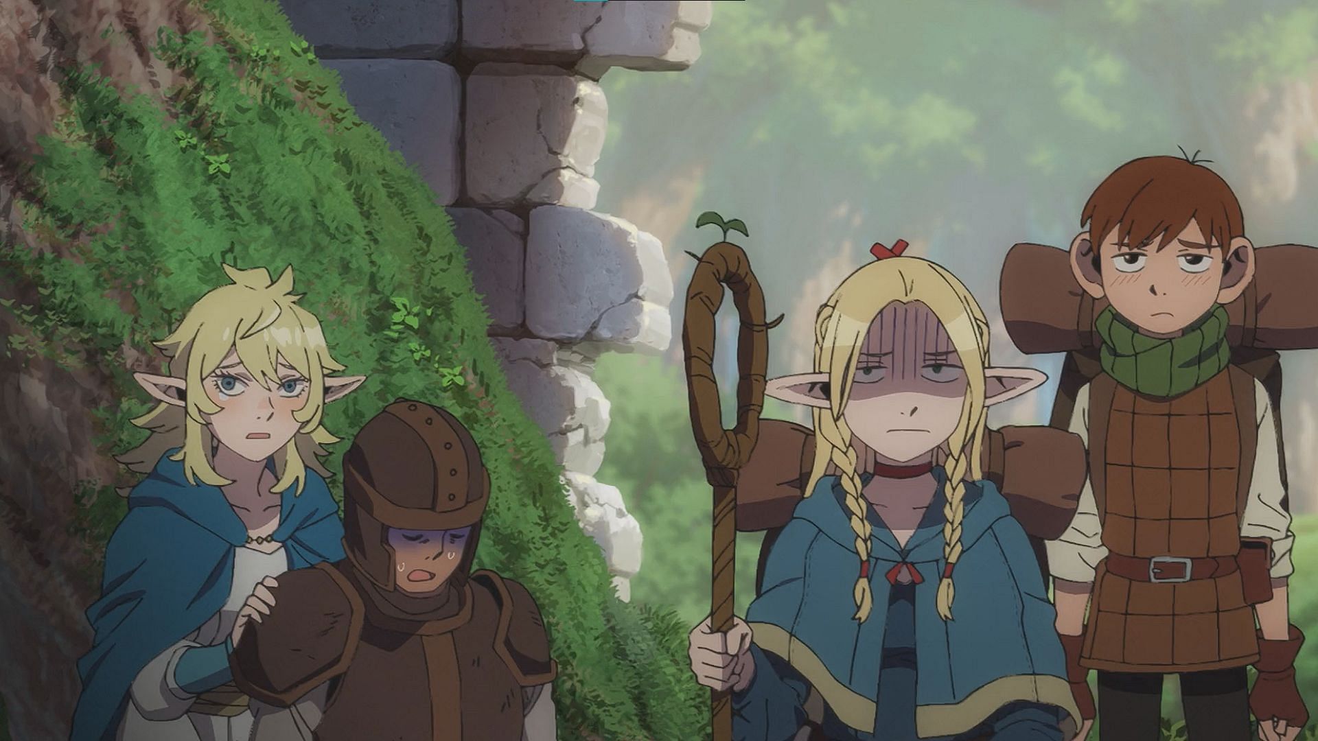 Marcille, Chilchuck, and other adventurers as shown in the anime (Image via Studio Trigger)
