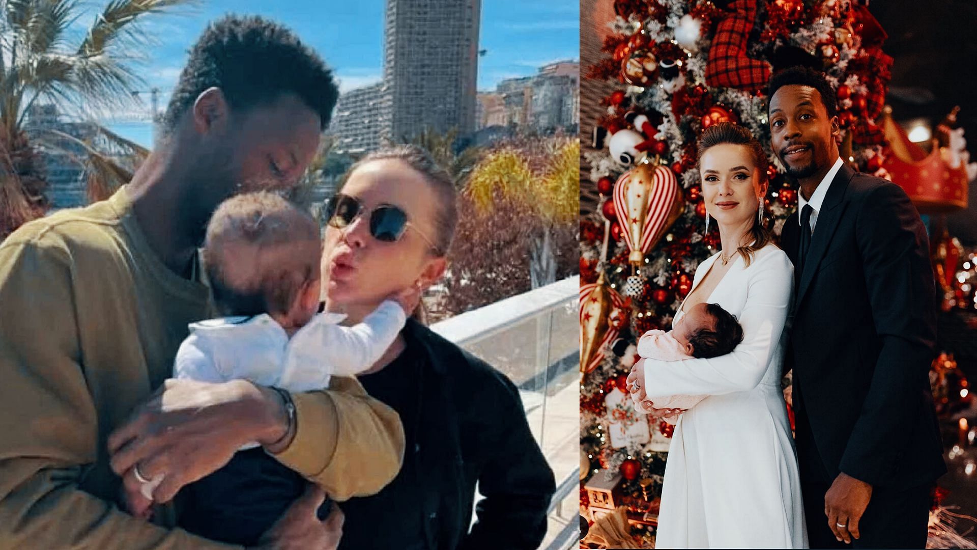 Elina Svitolina and Gael Monfils with their daughter Skai