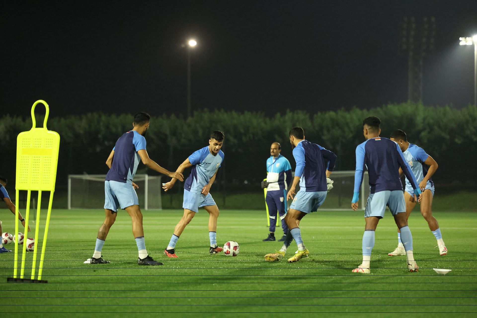 Indian players training ahead of their final AFC Asian Cup 2023 group-stage clash against Syria.