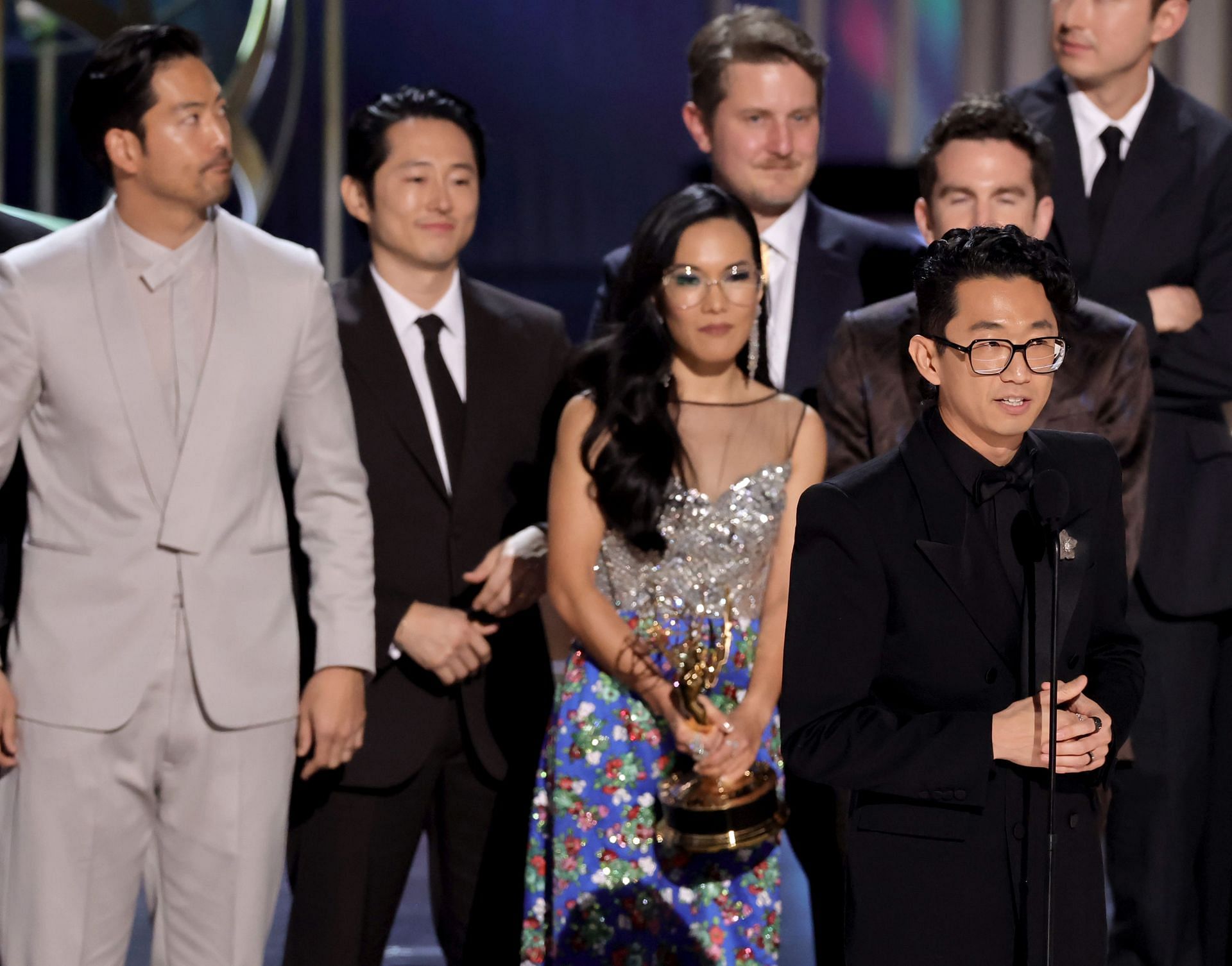 The cast and crew of Beef at the 75th Primetime Emmy Awards (Image via Getty Images)