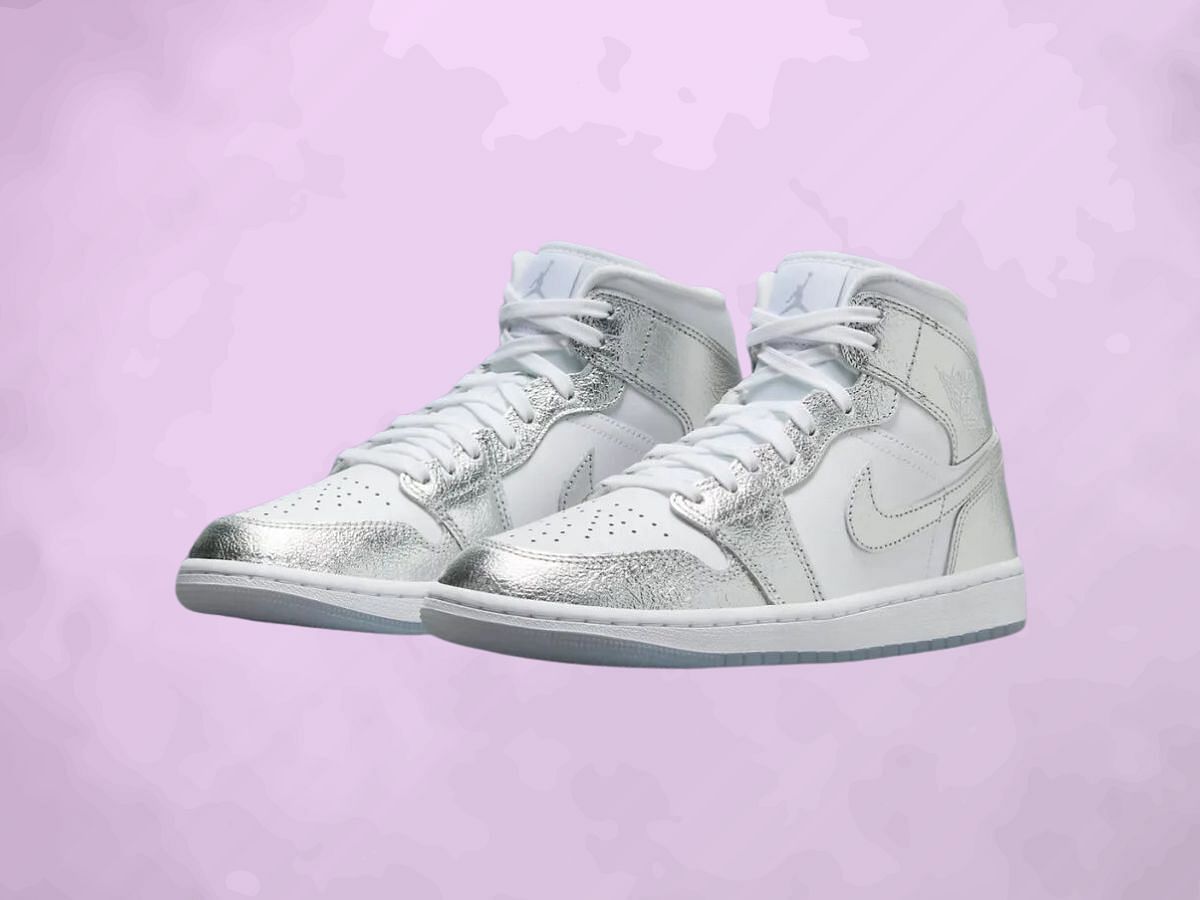 Jordan 1 mid on sale silver