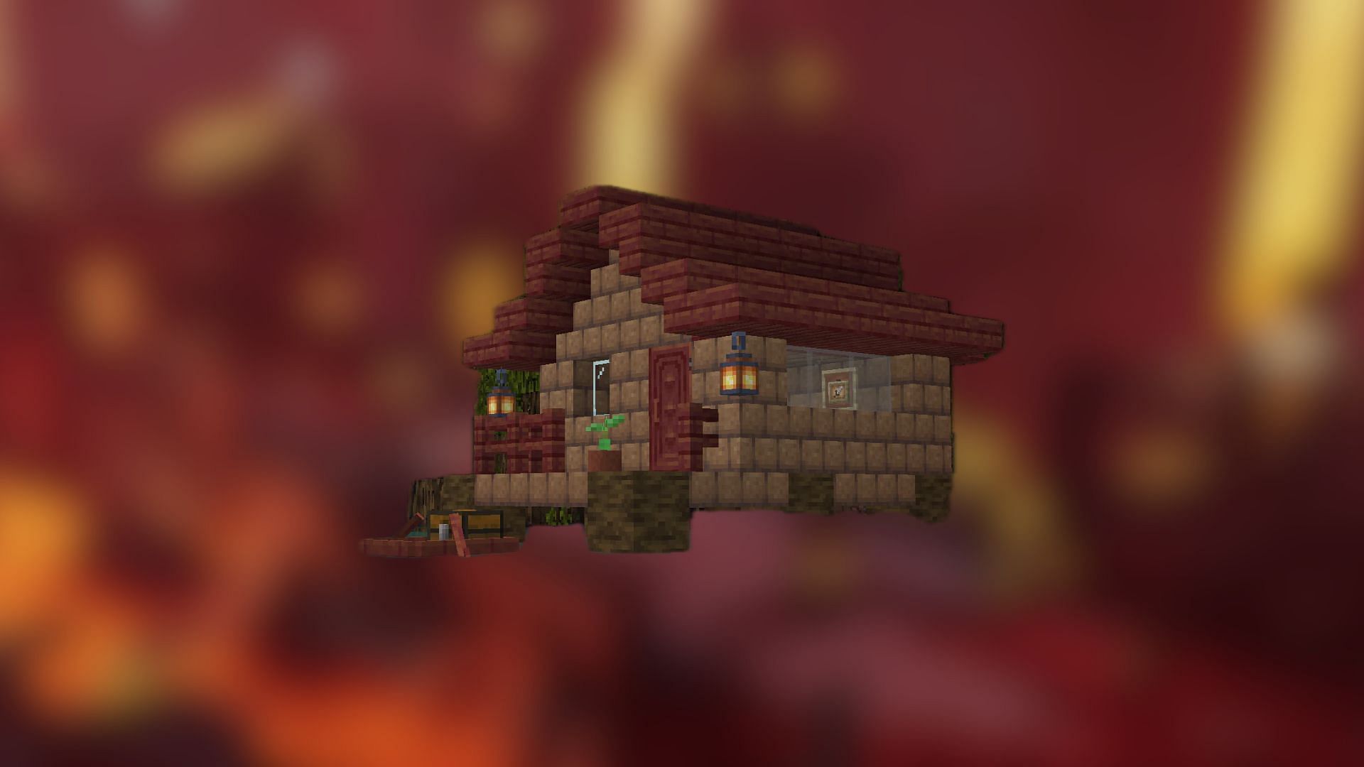 Une maison basique dans Minecraft (image via Mojang Studios)