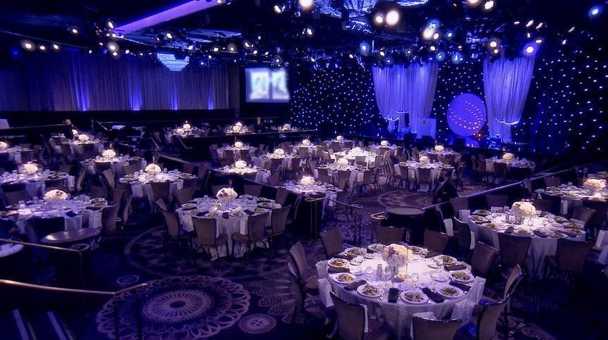 The interior of Dorit Kemsley&#039;s Homeless Not Toothless Gala featured in The Real Housewives of Beverly Hills Season 13 Episode 12 (Image via Bravotv)